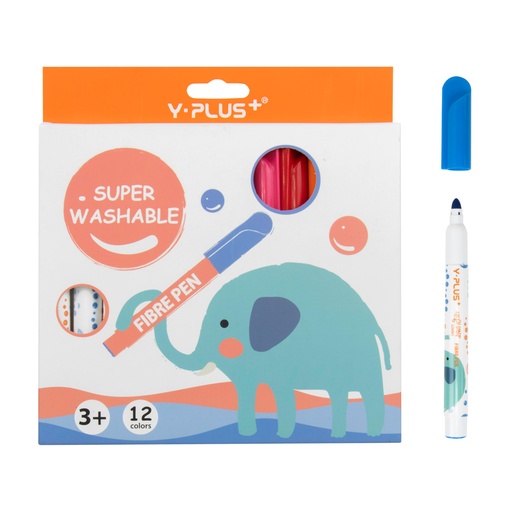 [18459] MARCADORES JUMBO SUPER LAVABLES X12COLORES ELEPHANT FP2001 | FAST