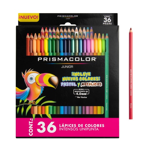 [18485] CRAYONES DE MADERA ESCOLARES 36 COLORES LARGOS NEON/METALICO | PRISMACOLOR