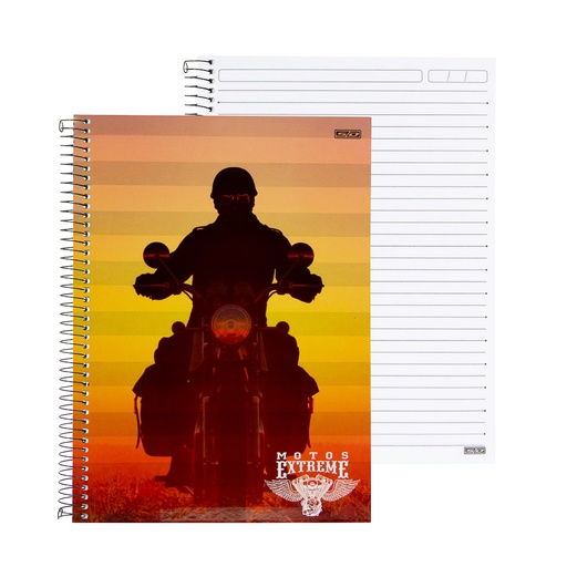 [19081] CUADERNO ESPIRAL LINEA TAPA DURA 160 HOJAS SD10162/10168 (MOTOS XTREME) | VIVO