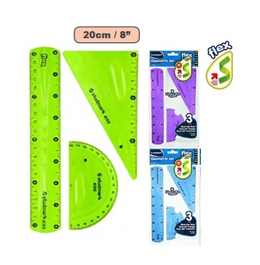 ESTUCHE GEOMETRICO FLEX REGLA 20CMSX3 PZAS
