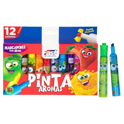 [15270] PINTAAROMAS JUMBO 12 COLORES PUNTA BISELADA | FAST