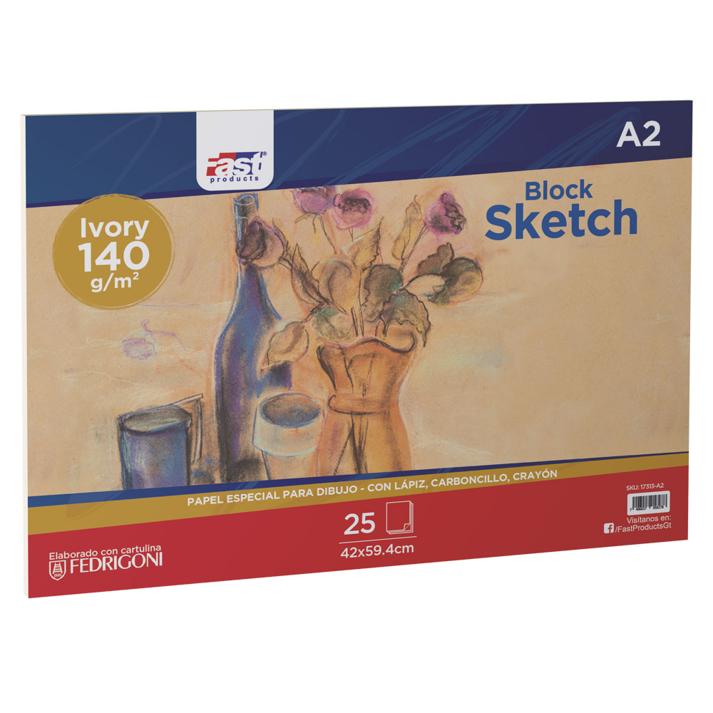 BLOCK SKETCH 25HOJAS 140 GR A2 IVORY (42X59.4CMS)