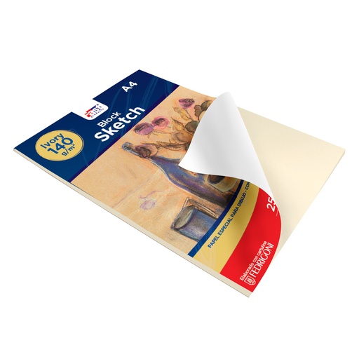[17313-A4] BLOCK SKETCH 25HOJAS 140 GR A4 IVORY(21X29.70CMS) | FAST