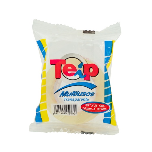 [09382] CINTA ADHESIVA 3/4X36 YDS TRANSPARENTE | TEIP
