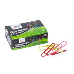 [08340] CLIPS JUMBO DE COLORES CAJA 100 | FAST