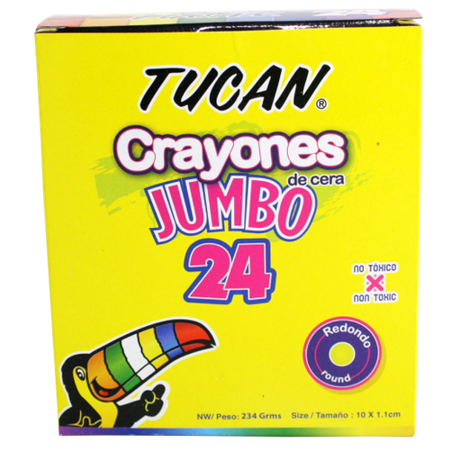 [CERA24TUCAN] CRAYONES DE CERA 24 COLORES JUMBO TRIANGULAR | TUCAN