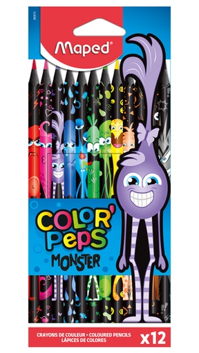 [20403082] CRAYONES DE MADERA MONSTER X12 COLORES 852612 | MAPED