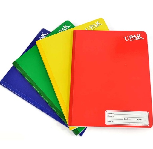 CUADERNO COSIDO DOBLE LINEA 100HOJAS 7.9x10.4" | U-PACK