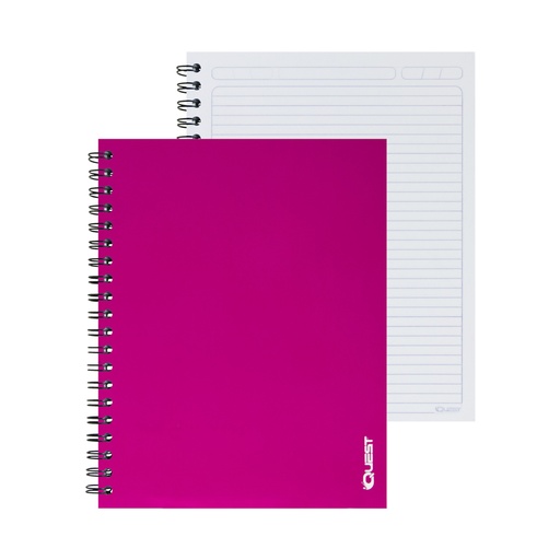 [11521-RAYADO,16286-RAYADO] CUADERNO DOBLE ESPIRAL 239963/241719 100HOJAS LINEAS TAPA DURA | QUEST