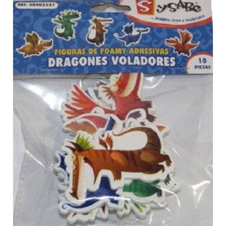 DRAGONES VOLADORES FIGURAS DE FOAMY ADHESIVAS