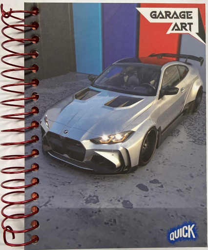 [12753] LIBRETA CON ESPIRAL TAPA DURA 150 HOJAS DISEÑO: GARAGE | QUICK