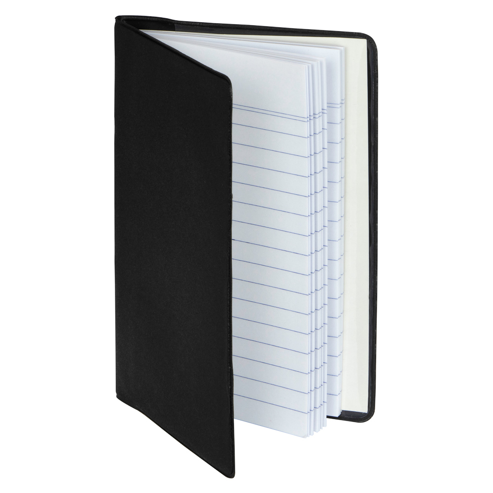 LIBRETA CON FUNDA PLASTICA NEGRA 60HOJAS