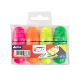 [16704] MARCADOR RESALTADOR MINIESTUCHE X4 R503 COLORES | FAST