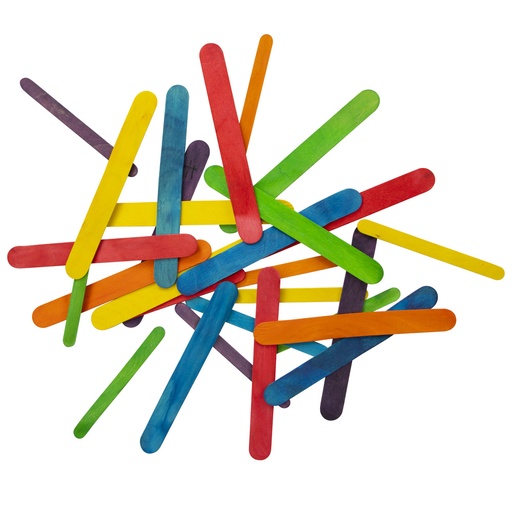 [80121] PALETAS DE MADERA DELGADA COLORES 1/2 CIENTO | MULTIMARCA