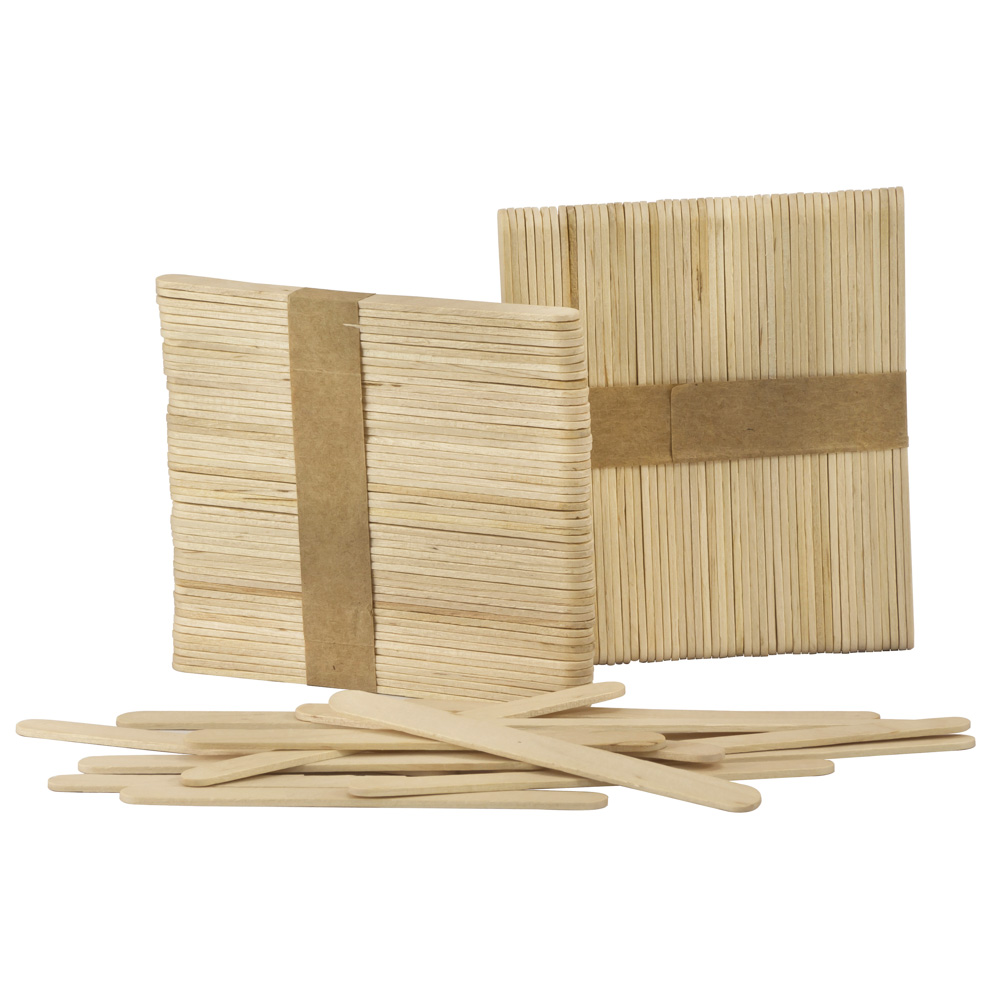 PALETAS DE MADERA DELGADA NATURAL CIENTO