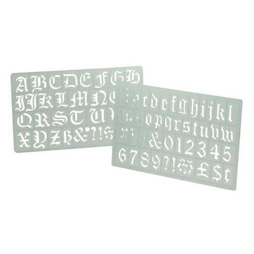 [07970] PLANTILLA PLASTICA LETRAS GOTICAS C-3030 30MM | COX