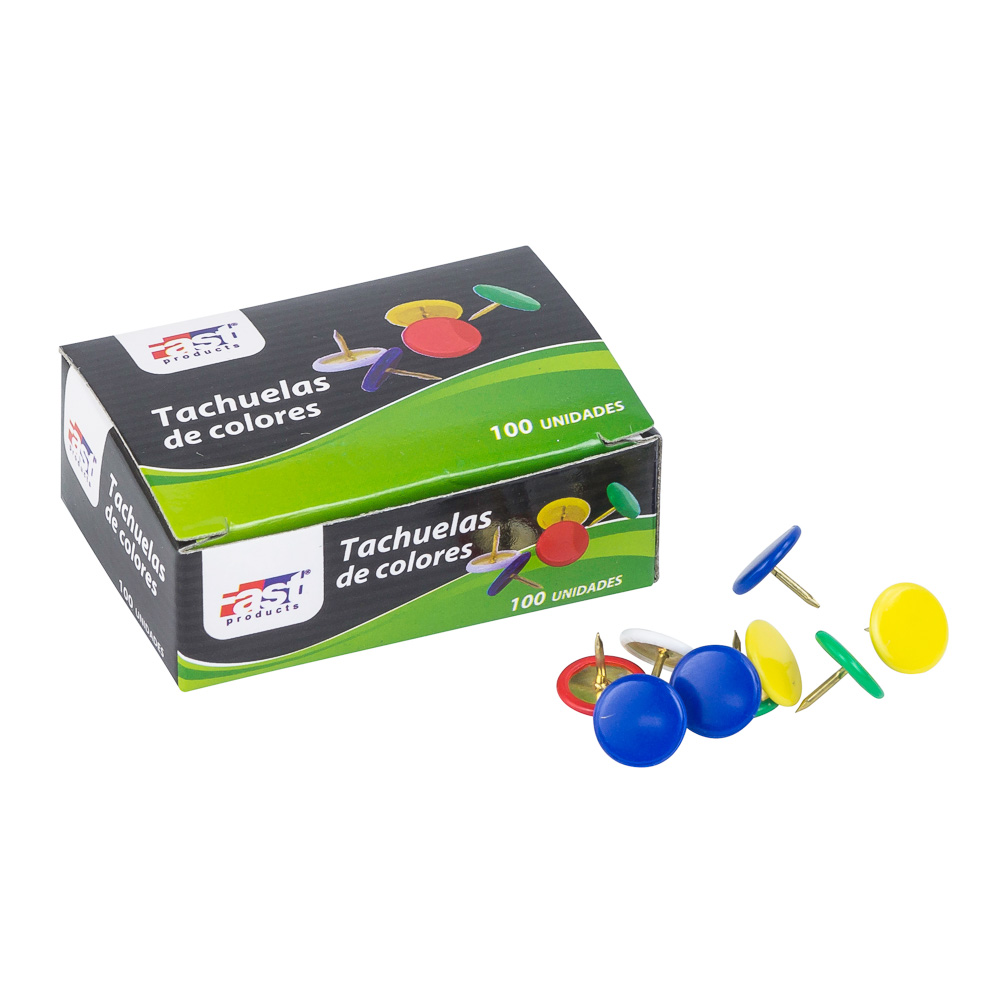 TACHUELAS FORRADAS COLORES 100PZ