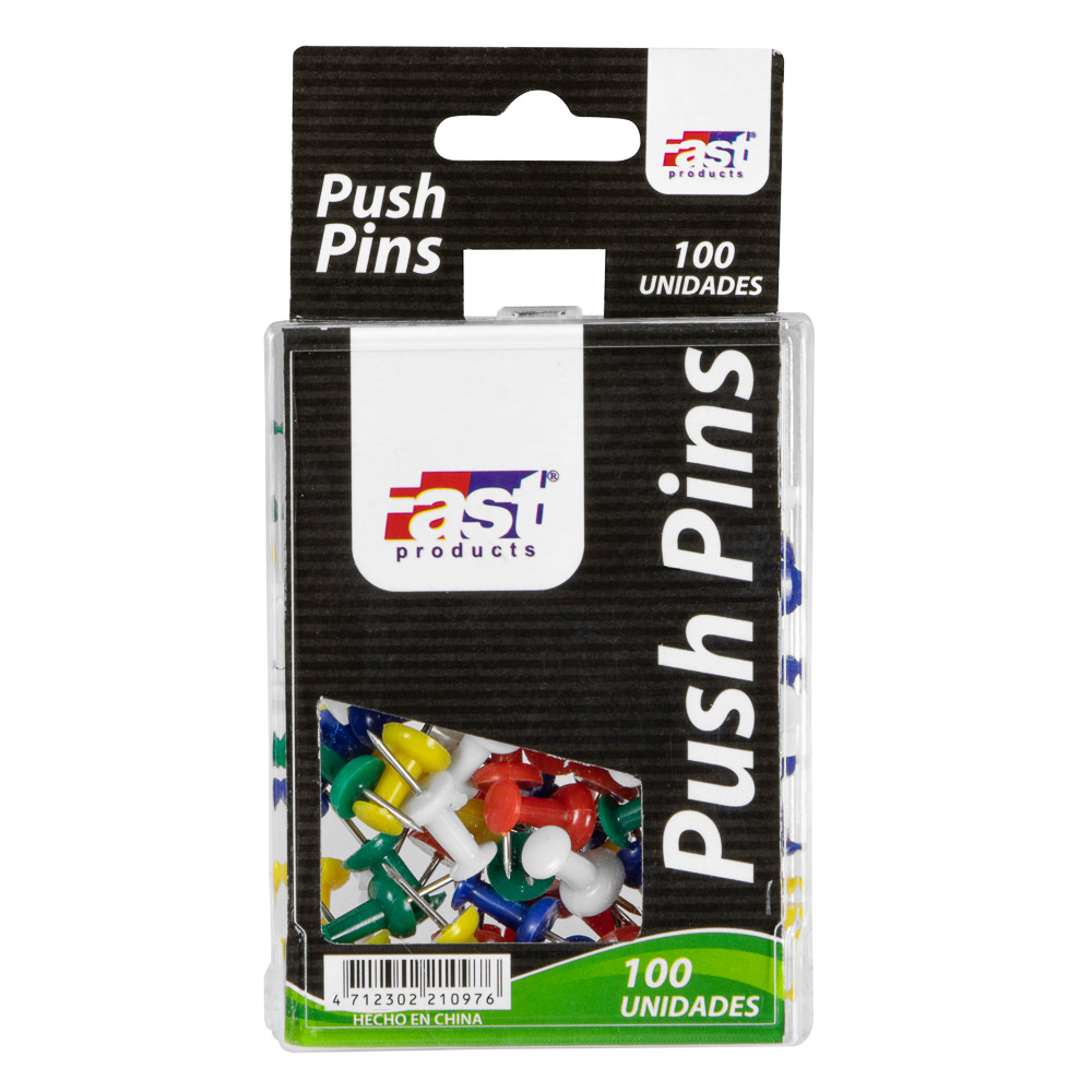 TACHUELAS PUSH-PINS CAJA X 100 MULTIMARCA