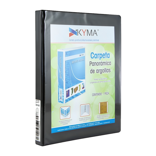 [17470-12] CARTAPACIO CON FUNDA OFICIO 1" COLORES SURTIDOS (NEGRO) | KYMA