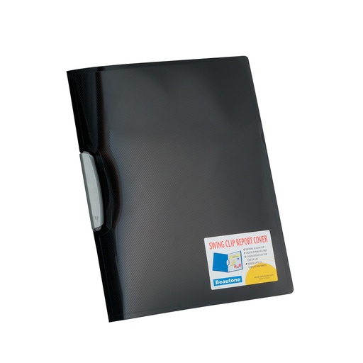 [07604-NEGRO] FOLDER PLASTICO METALIZADO CON CLIP COLORES SURTIDOS (NEGRO) | BEAUTONE