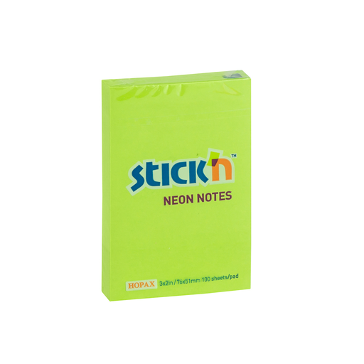 [06899-VERDE] NOTAS ADHESIVAS 2X3" NEON SURTIDO (VERDE) | STICK'N