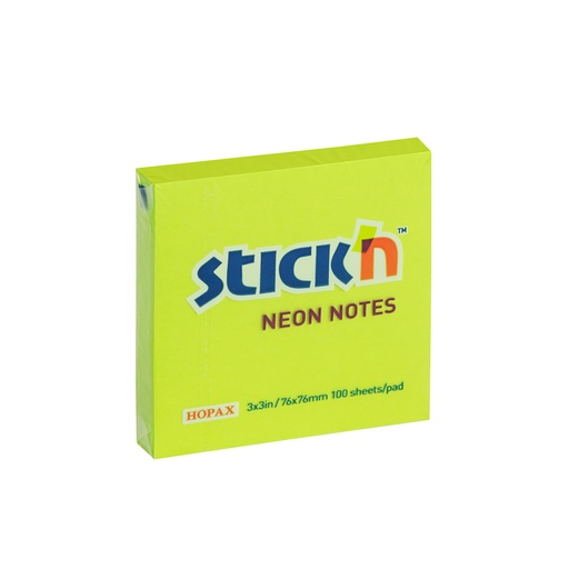 [06900-VERDE] NOTAS ADHESIVAS 3X3 NEON (VERDE) | STICK'N