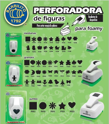 [PF024M-20929027] PERFORADOR PARA FOAMY MEDIANO (FLOR) | BARRILITO