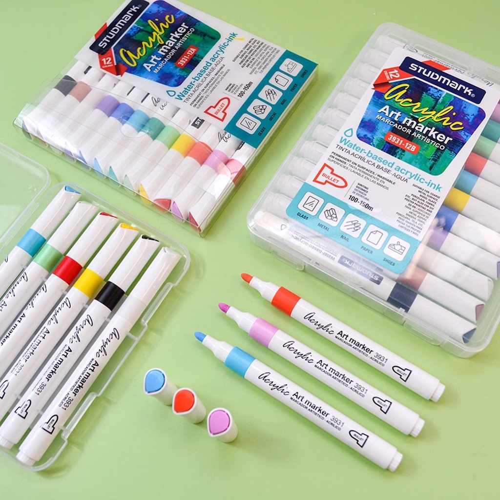 [3931A] MARCADORES ACRILICOS X12 COLORES ST-03931-12 | STUDMARK