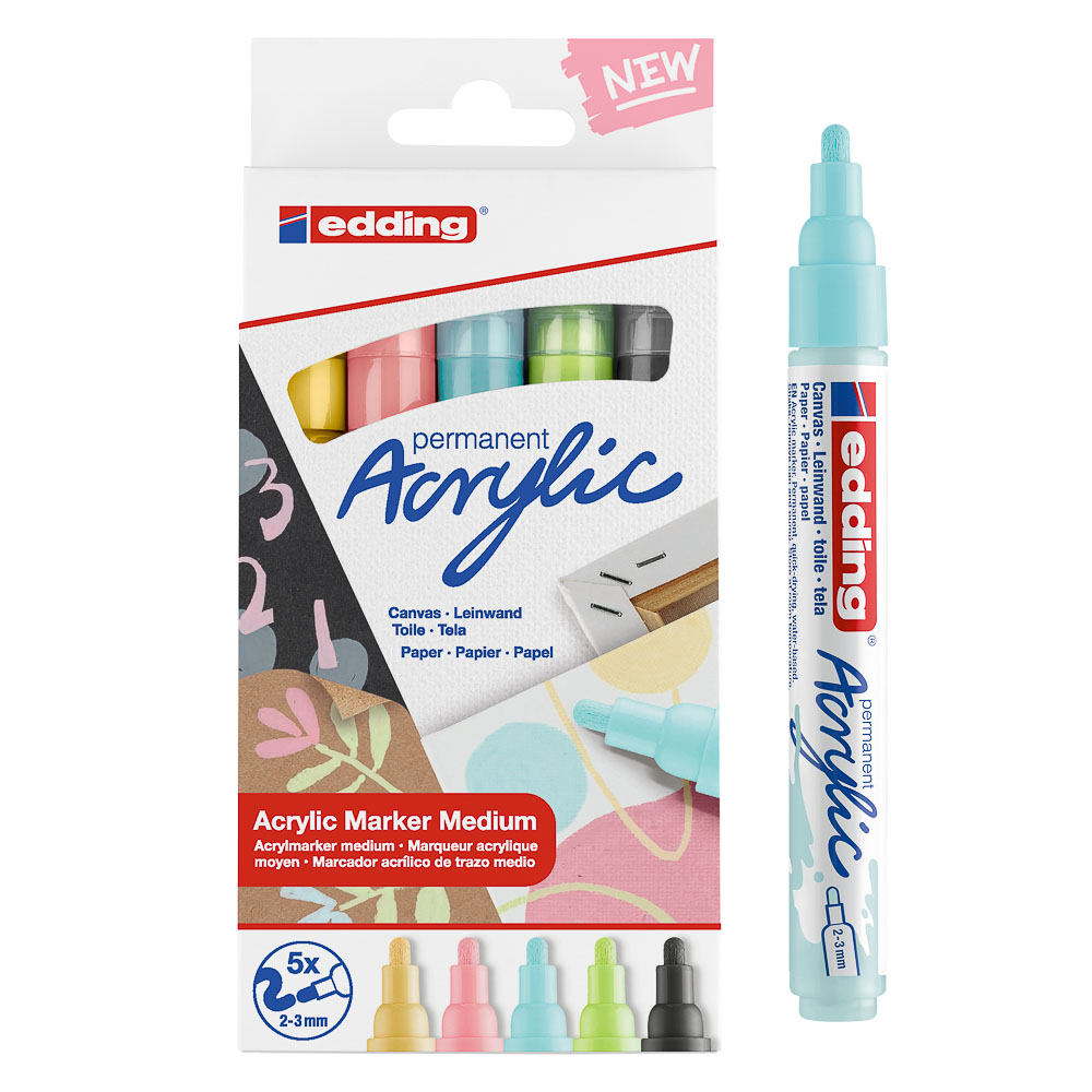 [18970] MARCADOR ACRILICO x5COLORES PASTEL 5100 | EDDING