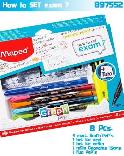 [20707049] SET HOW TO SET EXAM 8 PIEZAS MARCADORES 897552 | MAPED