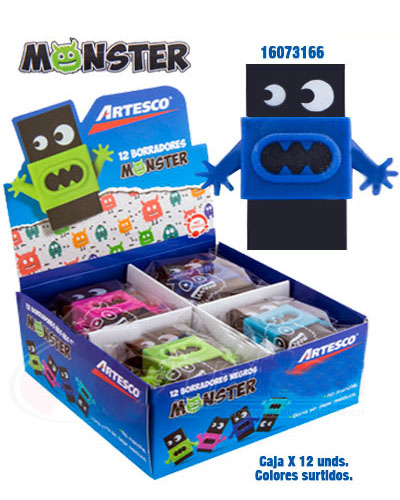 [20705035] BORRADOR PLASTICO MONSTER NEGRO 16073166 | ARTESCO