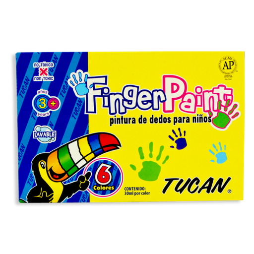 [70489] PINTURA PARA DEDOS 6 COLORES | TUCAN