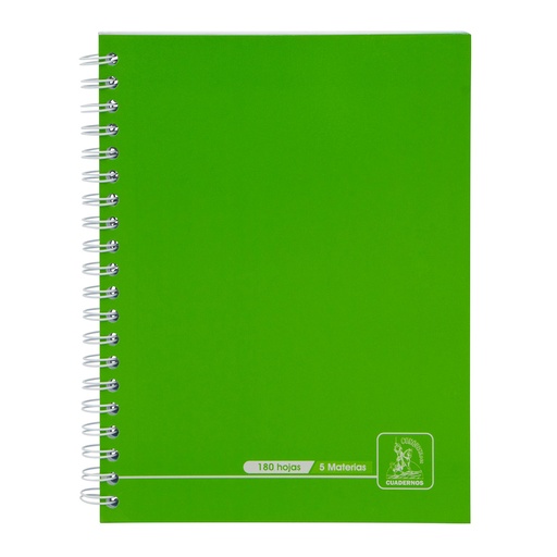 CUADERNO DOBLE ESPIRAL FLEXIBLE 180 HOJAS MULTIMATERIA | CONQUISTADOR