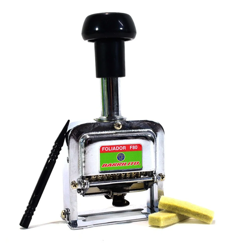 [20927001] FOLIADORA/NUMERADORA F80 8 DIGITOS 4MM CROMADO | BARRILITO