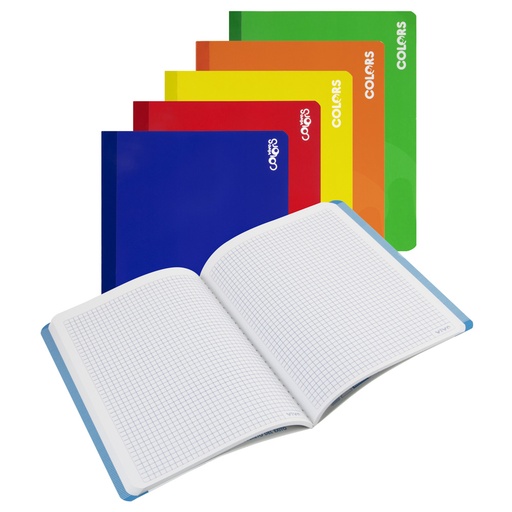 [10873-CUADROS 5] CUADERNO COSIDO COLORES 100HOJAS SURTIDOS (CUADROS 5MM) | VIVO