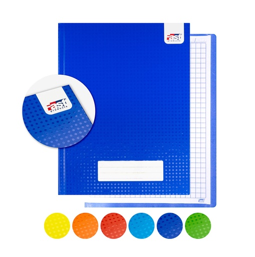 [18900-CUADROS] CUADERNO EMPASTADO 100HOJAS 8.5X11 PLASTIFICADO (CUADROS 8MM) | FAST