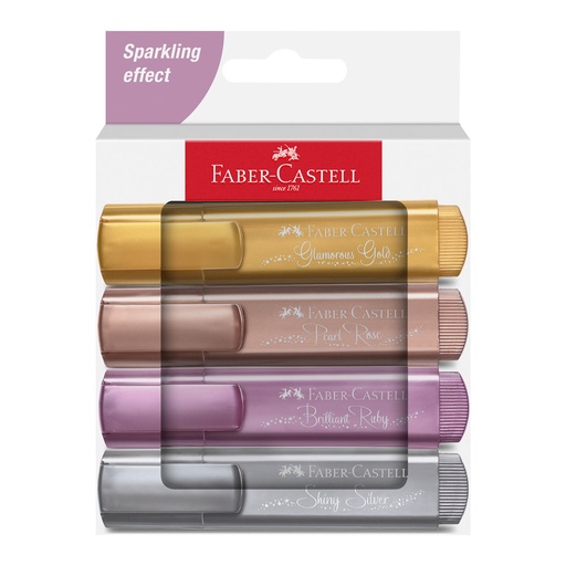 [17050] RESALTADOR FABER CASTELL 4674 4 COL METALICOS | FABER CASTELL