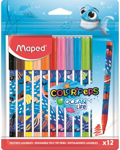 [845701] MARCADORES EN ESTUCHE COLOR PEPS OCEAN LIFE DECORADOS | MAPED