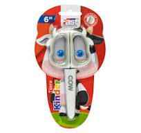 [19174-1] TIJERA ESCOLAR 5" SOFTY KINDER DISEÑO: VACA | FAST