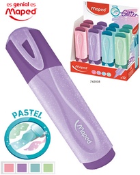 [420300] MARCADOR RESALTADOR COLOR PASTEL CON BRILLO (CELESTE) | MAPED