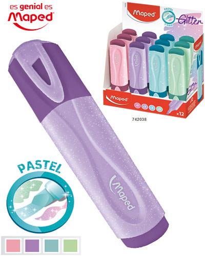 [420362] MARCADOR RESALTADOR COLOR PASTEL CON BRILLO (ROSADO) | MAPED