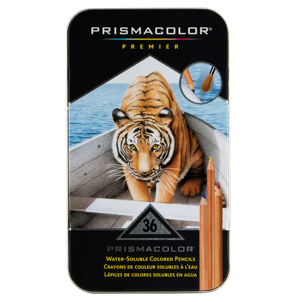 CRAYONES DE MADERA ACUARELABLES PRISMACOLOR ACUARELABLES PREMIER X36 COLORES ESTUCHE METAL