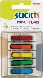 BANDERITAS POP 26003 UP 5 COLORES CON DISPENSADOR