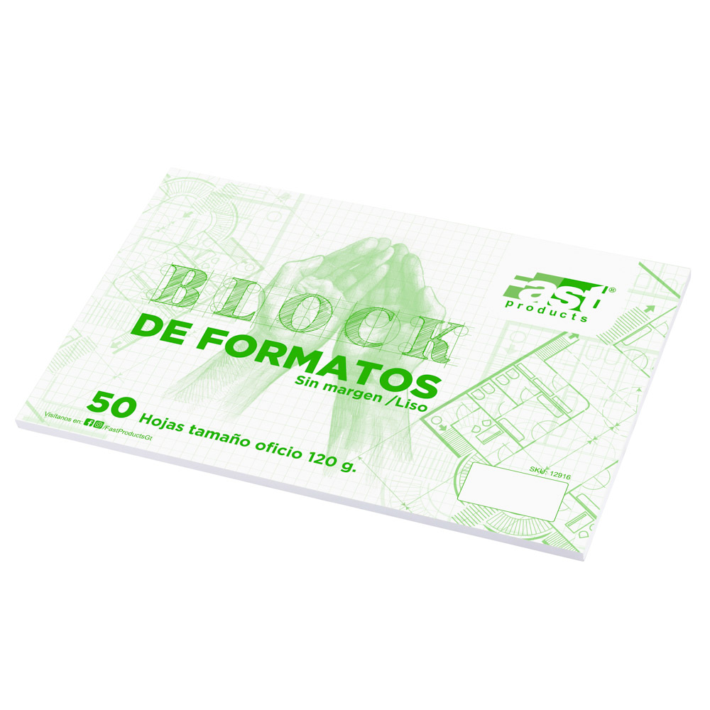BLOCK FORMATO OFICIO LISO 120 GRS 50HOJAS