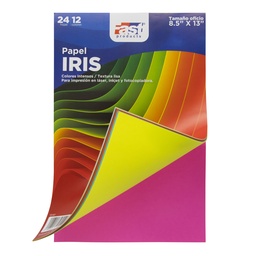 [15157] BLOCK PAPEL IRIS 80 GRS. OFICIO 24 HOJAS 12 COLORES | FAST