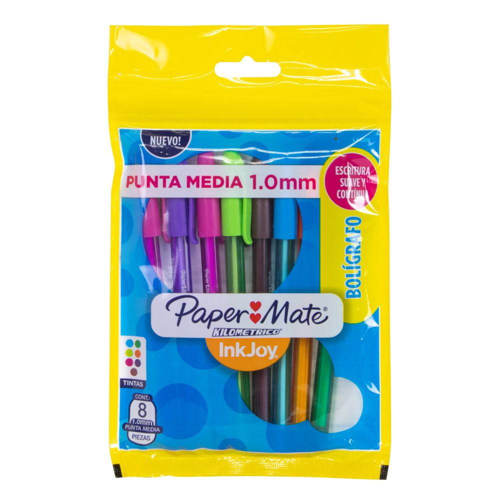 BOLIGRAFO INKJOY 100 X8 COLORES