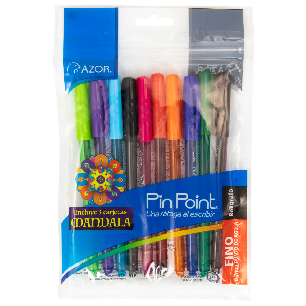 BOLIGRAFO PINPOINT 6810 0.7MM X10 CON MANDALAS