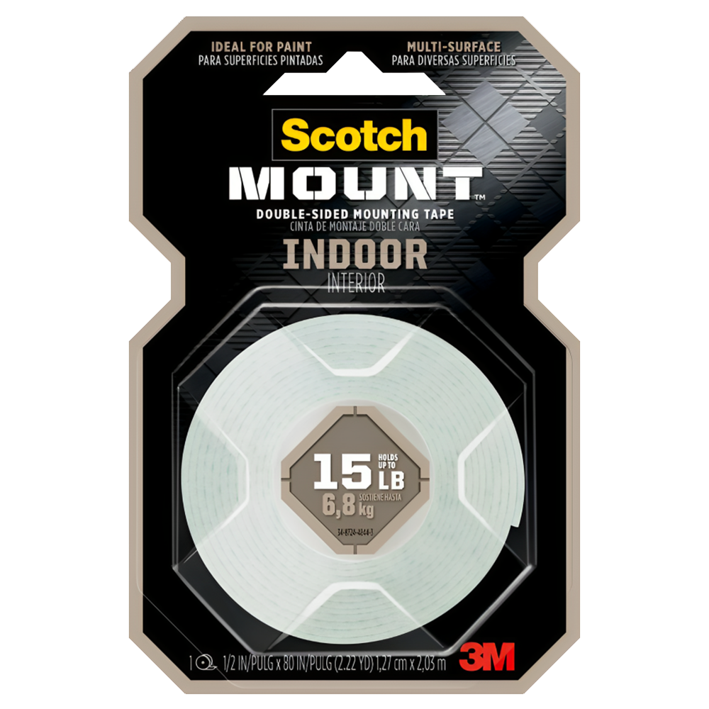 CINTA DOBLE CARA PARA INTERIORES 1/2X80 15LIBRAS