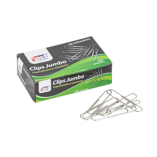 [00227] CLIPS JUMBO NIQUELADO CAJA 100 | FAST