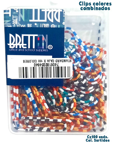 [20911013] CLIPS STANDARD COLORES COMBINADOS X100UNIDADES | BRETTON